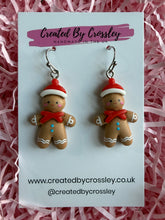 Load image into Gallery viewer, Chunky Gingerbread Man Charm Earrings
