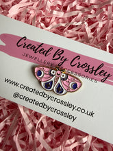 Load image into Gallery viewer, Pink Moth Butterfly Pin Badge
