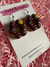 Load image into Gallery viewer, Chocolate Doughnut Charm Earrings
