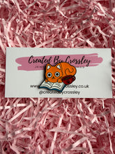 Load image into Gallery viewer, Reading Cat Pin Badge
