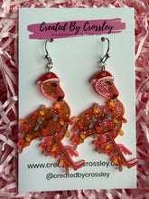 Load image into Gallery viewer, Festive Flamingo Charm Earrings
