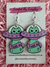 Load image into Gallery viewer, Space Cat Charm Earrings
