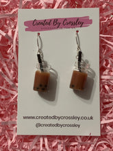 Load image into Gallery viewer, Brown Bubble Tea Charm Earrings
