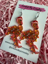 Load image into Gallery viewer, Festive Flamingo Charm Earrings
