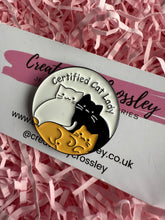 Load image into Gallery viewer, Certified Cat Lady Pin Badge
