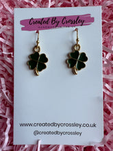 Load image into Gallery viewer, Four Leaf Clover Charm Earrings

