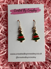 Load image into Gallery viewer, Christmas Tree Charm Earrings
