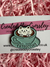 Load image into Gallery viewer, Catpuccino Cat Coffee Pin Badge
