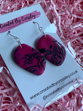 Load image into Gallery viewer, Pink and Black Clay Earrings
