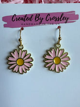Load image into Gallery viewer, Pink Flower Charm Earrings

