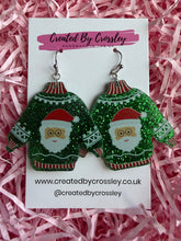 Load image into Gallery viewer, Santa Christmas Jumper Charm Earrings
