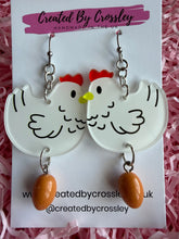 Load image into Gallery viewer, Chicken and Egg Charm Earrings
