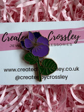 Load image into Gallery viewer, Purple Poppy Flower Pin Badge
