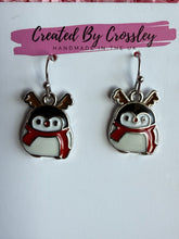 Load image into Gallery viewer, Festive Penguin Charm Earrings
