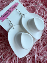 Load image into Gallery viewer, White Cowboy Hat Charm Earrings
