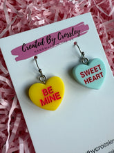 Load image into Gallery viewer, Sweetheart Quote Heart Charm Earrings
