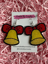 Load image into Gallery viewer, Large Christmas Bells Charm Earrings
