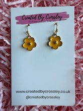 Load image into Gallery viewer, Yellow Flower Charm Earrings
