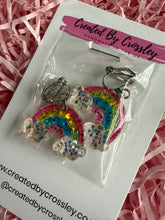 Load image into Gallery viewer, Glitter Rainbow Clip On Earrings
