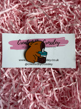 Load image into Gallery viewer, Boba Bubble Tea Capybara Pin Badge

