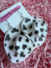 Load image into Gallery viewer, Large Black and White Cowboy Hat Charm Earrings
