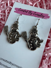 Load image into Gallery viewer, Winter Snowman Charm Earrings
