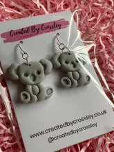 Load image into Gallery viewer, Koala Grey Clay Earrings and Necklace
