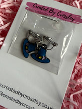 Load image into Gallery viewer, Blue Witch Hat Clip On Earrings
