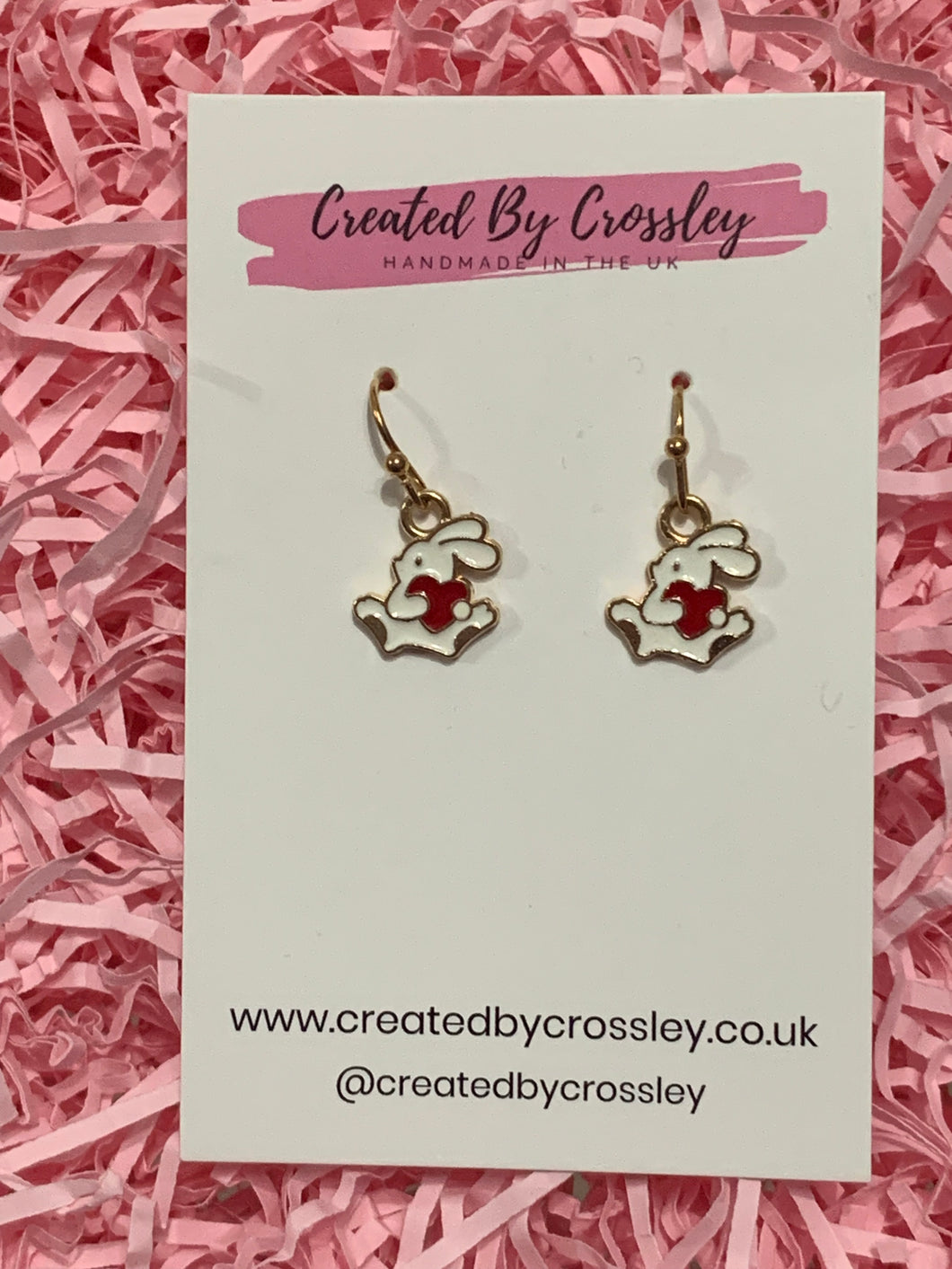 Heart Rabbit Charm Earrings