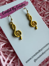 Load image into Gallery viewer, Simple Treble Clef Charm Earrings
