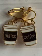 Load image into Gallery viewer, Coffee Clip On Earrings
