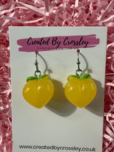 Load image into Gallery viewer, Yellow Peach Charm Earrings

