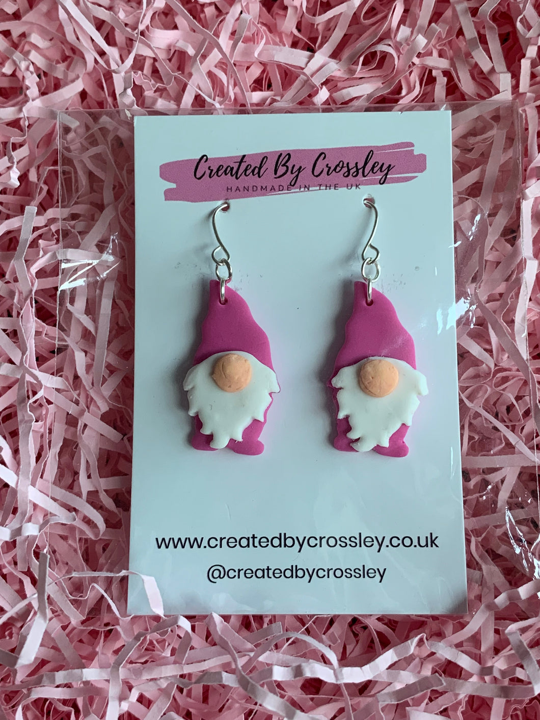 Pink Gonk Clay Earrings