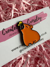 Load image into Gallery viewer, Butterfly Capybara Pin Badge
