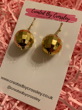 Load image into Gallery viewer, Gold Disco Ball Charm Earrings
