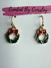 Load image into Gallery viewer, Mini Christmas Wreath Charm Earrings
