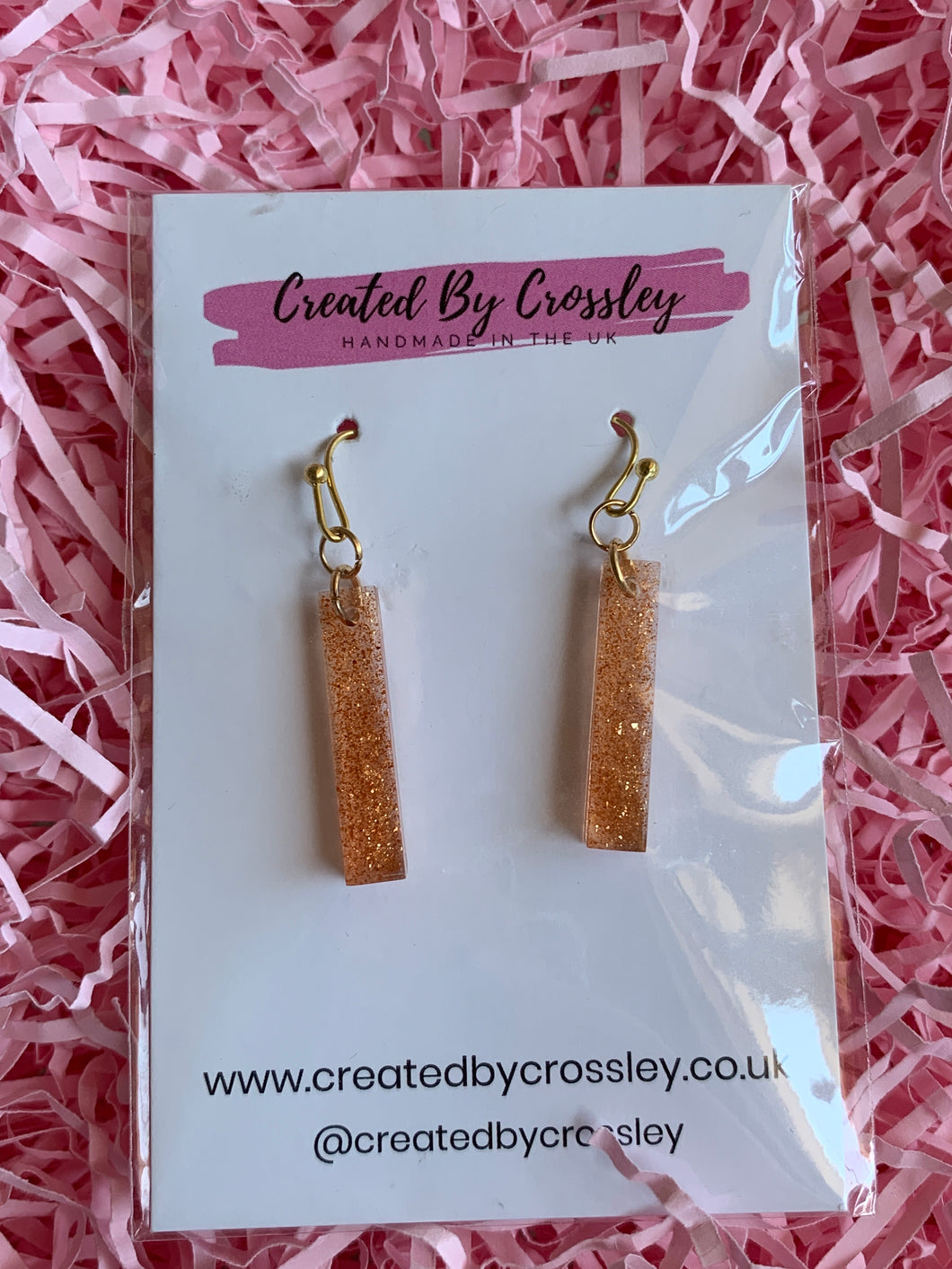 Bronze Shimmer Dangle Resin Earrings