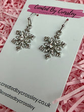 Load image into Gallery viewer, Gem Snowflake Charm Earrings

