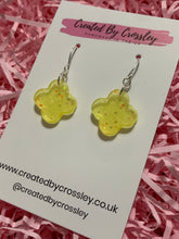 Load image into Gallery viewer, Yellow Glitter Resin Earrings
