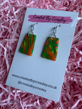 Load image into Gallery viewer, Green Pattern Clay Earrings
