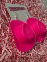 Load image into Gallery viewer, Large Pink Cowboy Hat Charm Earrings
