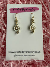 Load image into Gallery viewer, Treble Clef Charm Earrings
