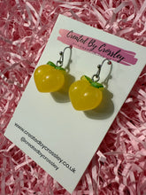Load image into Gallery viewer, Yellow Peach Charm Earrings
