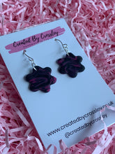 Load image into Gallery viewer, Pink and Black Clay Earrings

