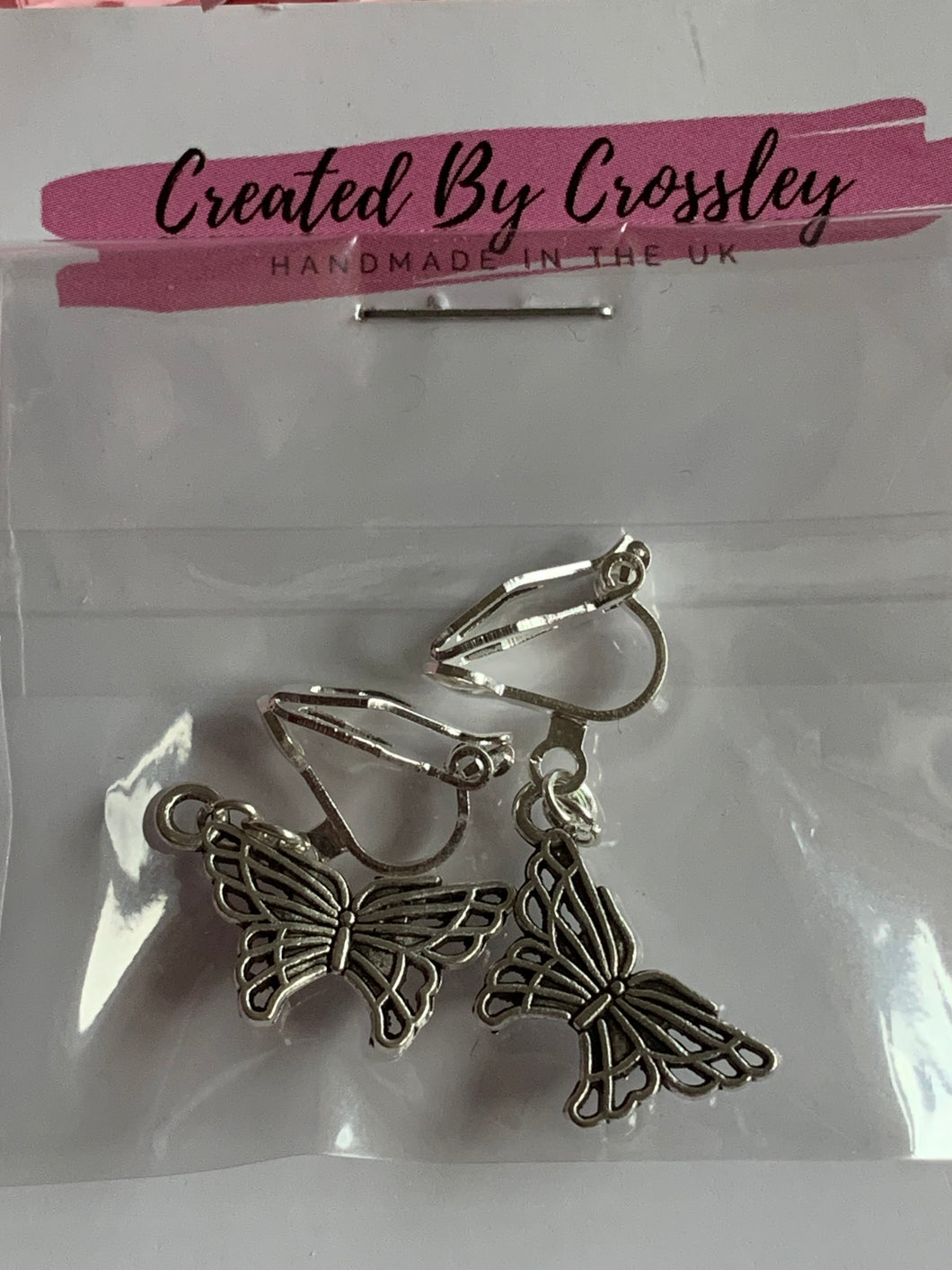 Butterfly Clip On Earrings