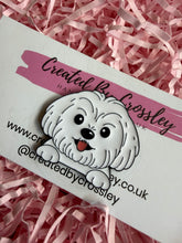 Load image into Gallery viewer, White Dog Pin Badge
