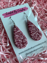 Load image into Gallery viewer, Pink Teardrop Clay Earrings
