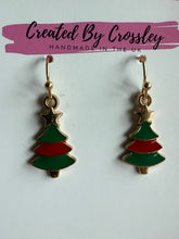 Load image into Gallery viewer, Christmas Tree Charm Earrings
