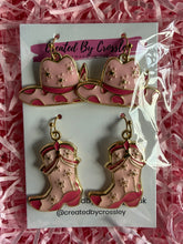Load image into Gallery viewer, Pink Cowboy Earring Duo
