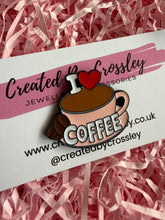 Load image into Gallery viewer, I Love Coffee Pin Badge
